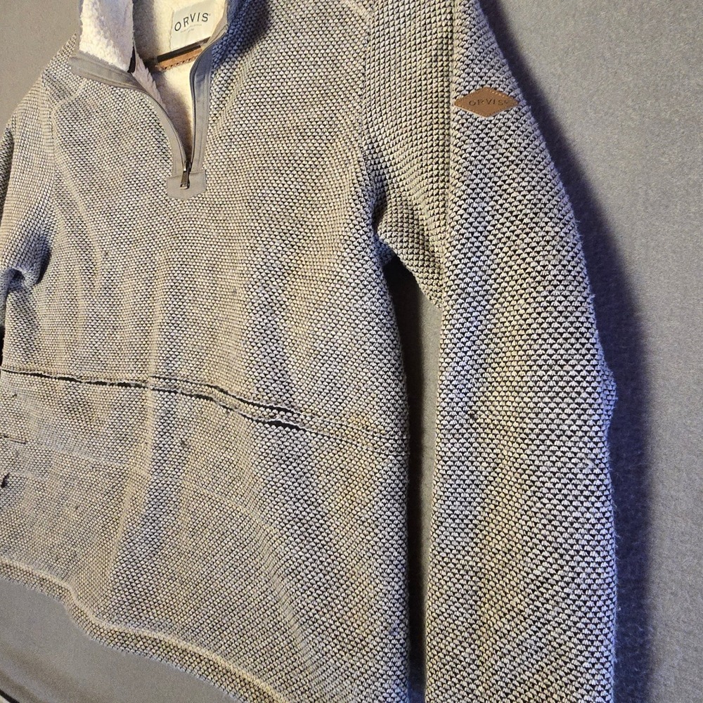 Orvis Classic Collection 1/4 Zip Pullover XXL Beige Sherpa Lined Knit Sweater - Picture 16 of 16